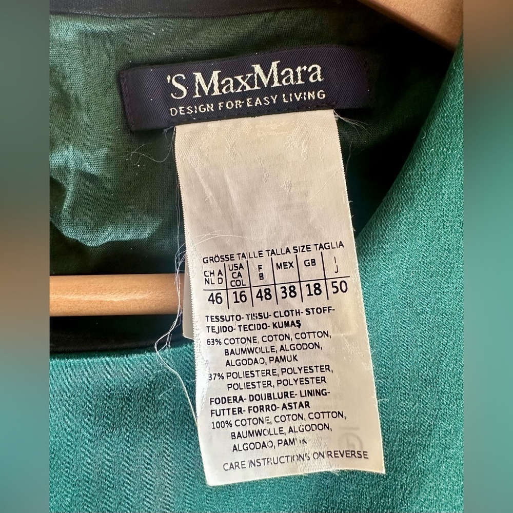 S Max Mara Deep Green Cotton Dress with Pockets - size XXL / US16 - Picture 6 of 6